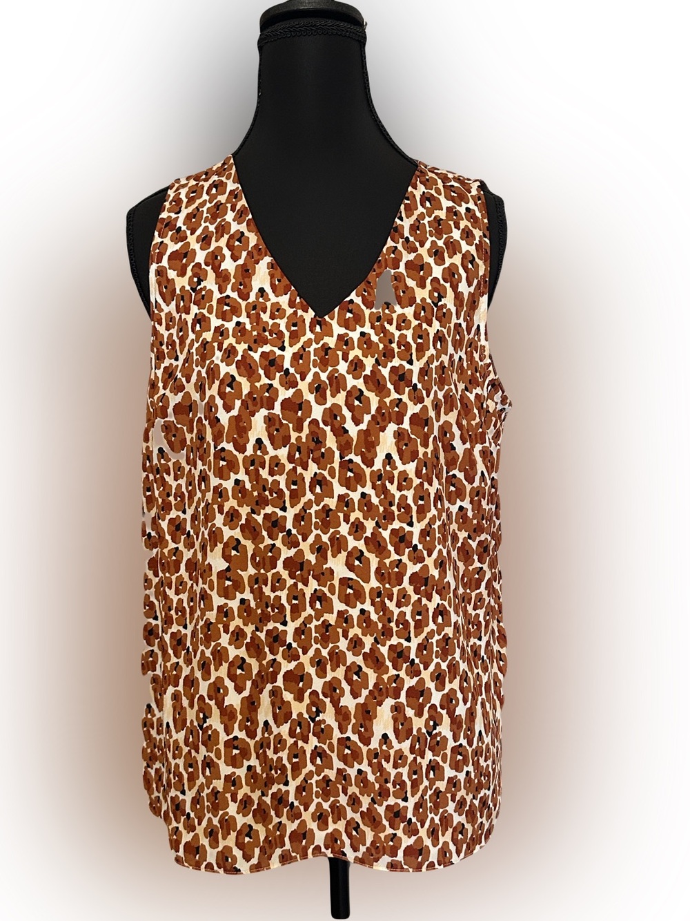 Nine West Brown and Black Animal Print Top